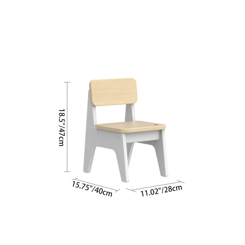 Nordic Contemporary Beech Wood Kids' Low Stool — Trapezoidal, Durable, Armless Design for Living Room