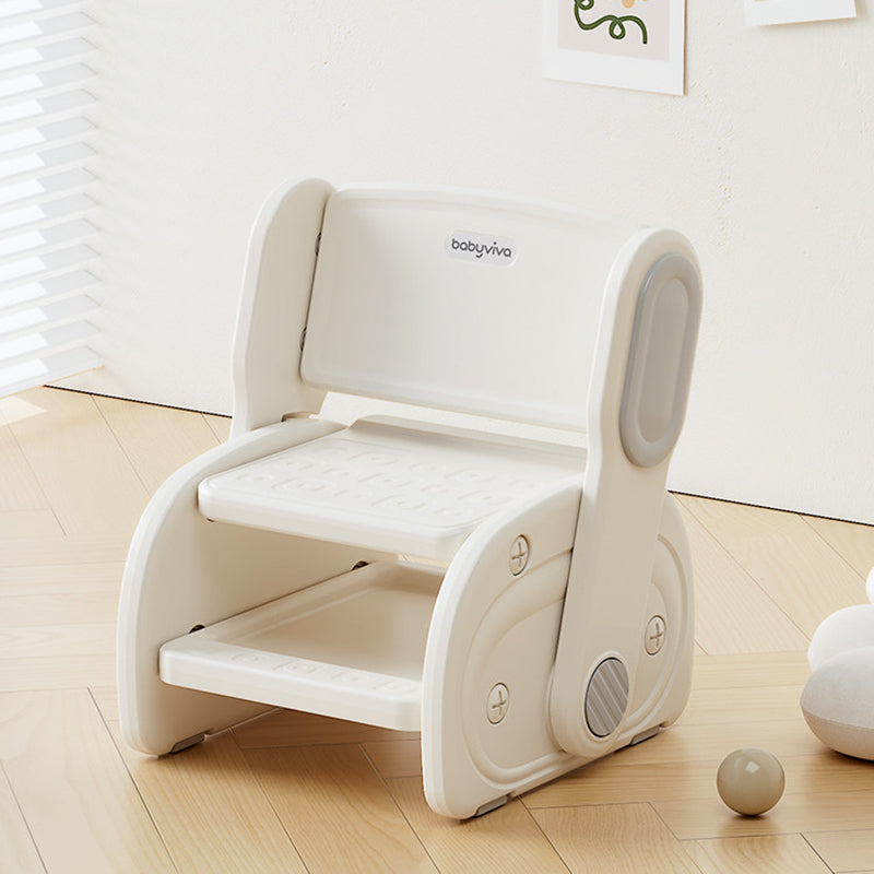 Modern Minimalist Eco-Friendly HDPE Geometric Kids' Low Stool - Armless Backrest Design for Living Room