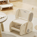 Modern Minimalist Eco-Friendly HDPE Geometric Kids' Low Stool - Armless Backrest Design for Living Room