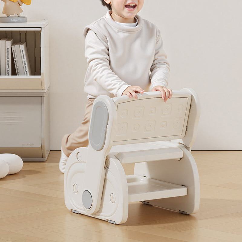 Modern Minimalist Eco-Friendly HDPE Geometric Kids' Low Stool - Armless Backrest Design for Living Room