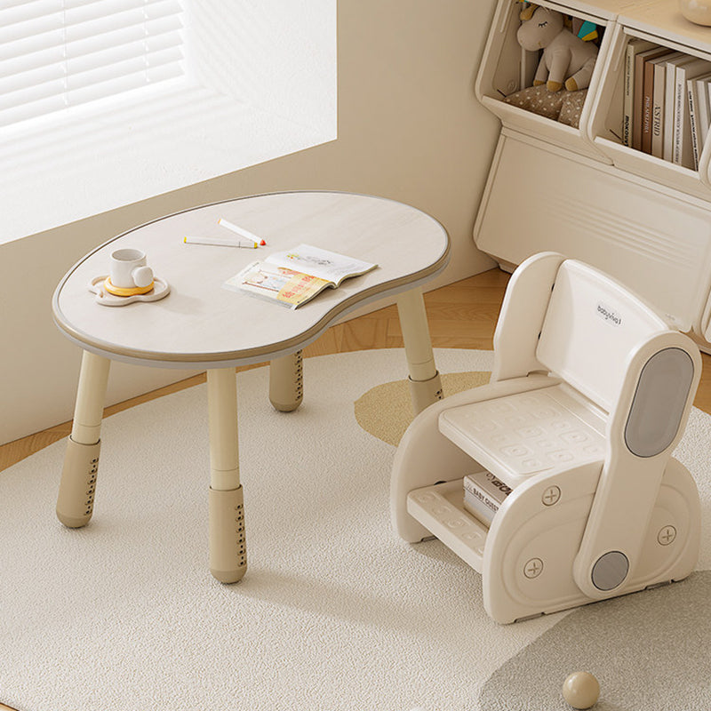 Modern Minimalist Eco-Friendly HDPE Geometric Kids' Low Stool - Armless Backrest Design for Living Room