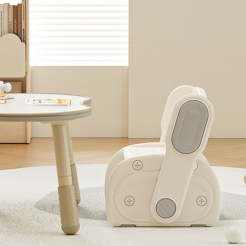 Modern Minimalist Eco-Friendly HDPE Geometric Kids' Low Stool - Armless Backrest Design for Living Room