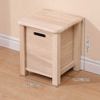 Taburete Cuadrado Moderno Minimalista de Madera de Paulownia, Ultraligero, Bajo, Sin Respaldo ni Apoyabrazos para Pasillos y Entradas