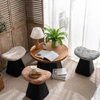 Nordic Contemporary Vanity Stool - Chenille Upholstery, Pine Wood Frame, Faux Leather Cushion, Arc-Cone Rotating Design, Backless & Armless for Bedroom