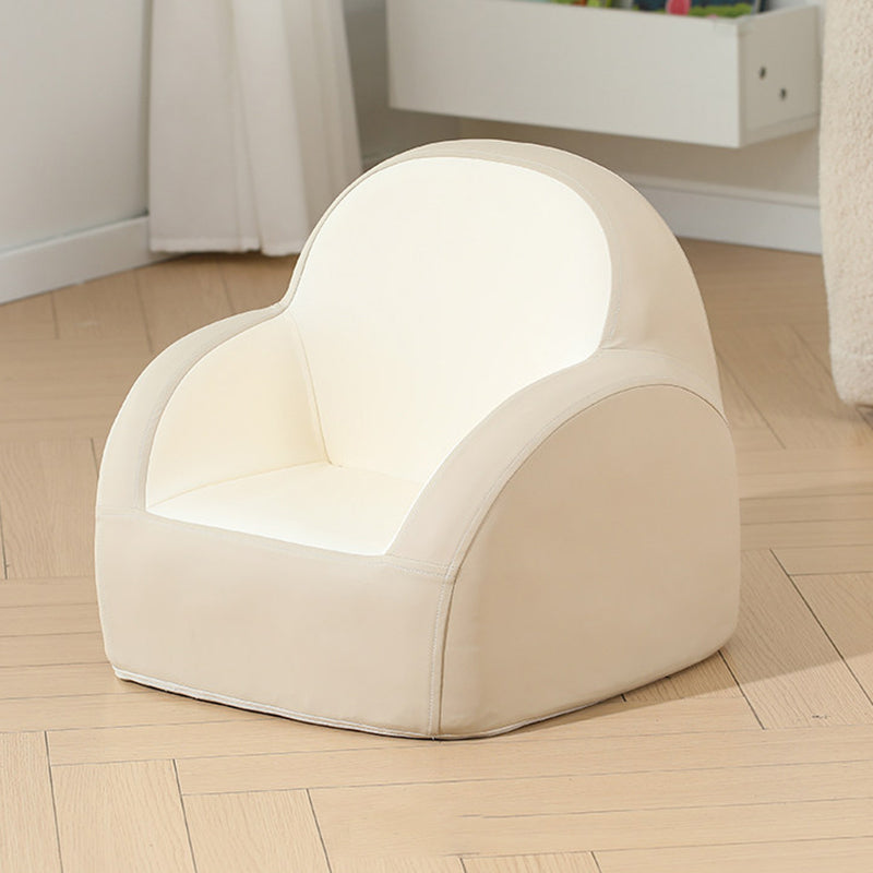 Nordic Contemporary Kids Accent Chair — Arc-Back, Cushioned PU Leather, Lightweight with Backrest and Armrests for Living Room