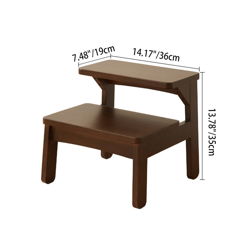 Traditional Japanese Beech Wood Trapezoidal Kids’ Footstool – Backless & Armless for Living Room