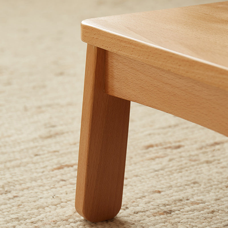 Traditional Japanese Beech Wood Trapezoidal Kids’ Footstool – Backless & Armless for Living Room