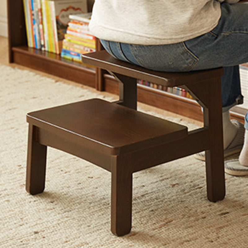 Traditional Japanese Beech Wood Trapezoidal Kids’ Footstool – Backless & Armless for Living Room
