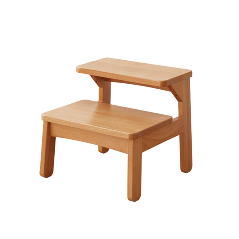 Traditional Japanese Beech Wood Trapezoidal Kids’ Footstool – Backless & Armless for Living Room