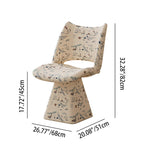 Taburete giratorio sin respaldo para tocador | Diseño trapezoidal curvo | Asiento de tela de esponja | Estructura de madera maciza y contrachapada | Ideal para dormitorio
