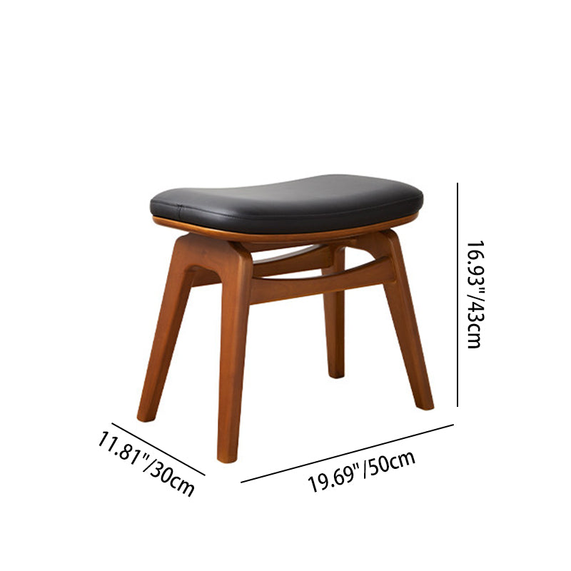Modern Minimalist Boxwood Vanity Stool — Lightweight Arc-Trapezoid Design, Cushioned with Synthetic Leather Sponge, Backless & Armless for Bedroom