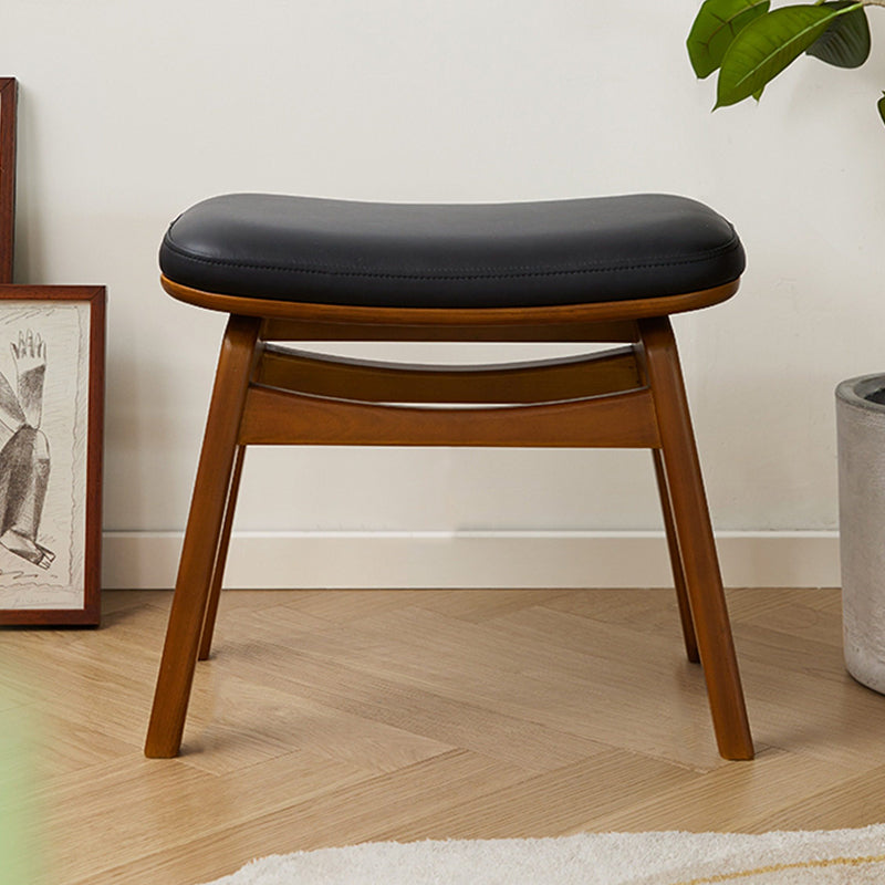 Modern Minimalist Boxwood Vanity Stool — Lightweight Arc-Trapezoid Design, Cushioned with Synthetic Leather Sponge, Backless & Armless for Bedroom