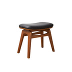 Modern Minimalist Boxwood Vanity Stool — Lightweight Arc-Trapezoid Design, Cushioned with Synthetic Leather Sponge, Backless & Armless for Bedroom