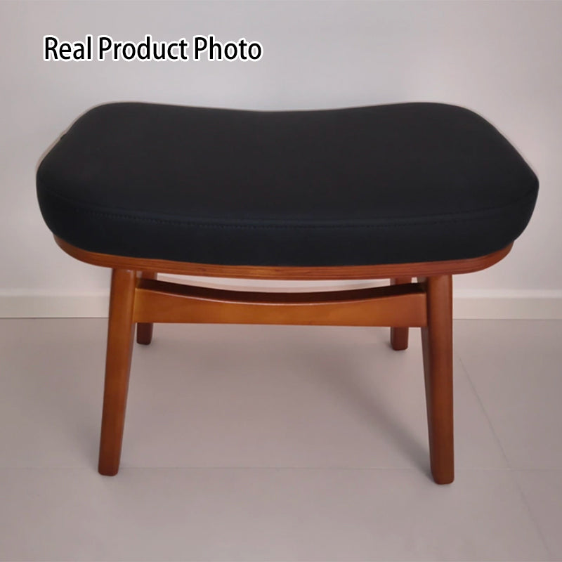 Modern Minimalist Boxwood Vanity Stool — Lightweight Arc-Trapezoid Design, Cushioned with Synthetic Leather Sponge, Backless & Armless for Bedroom