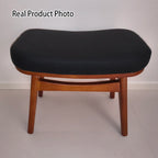 Modern Minimalist Boxwood Vanity Stool — Lightweight Arc-Trapezoid Design, Cushioned with Synthetic Leather Sponge, Backless & Armless for Bedroom