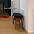 Modern Minimalist Boxwood Vanity Stool — Lightweight Arc-Trapezoid Design, Cushioned with Synthetic Leather Sponge, Backless & Armless for Bedroom