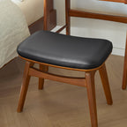 Modern Minimalist Boxwood Vanity Stool — Lightweight Arc-Trapezoid Design, Cushioned with Synthetic Leather Sponge, Backless & Armless for Bedroom