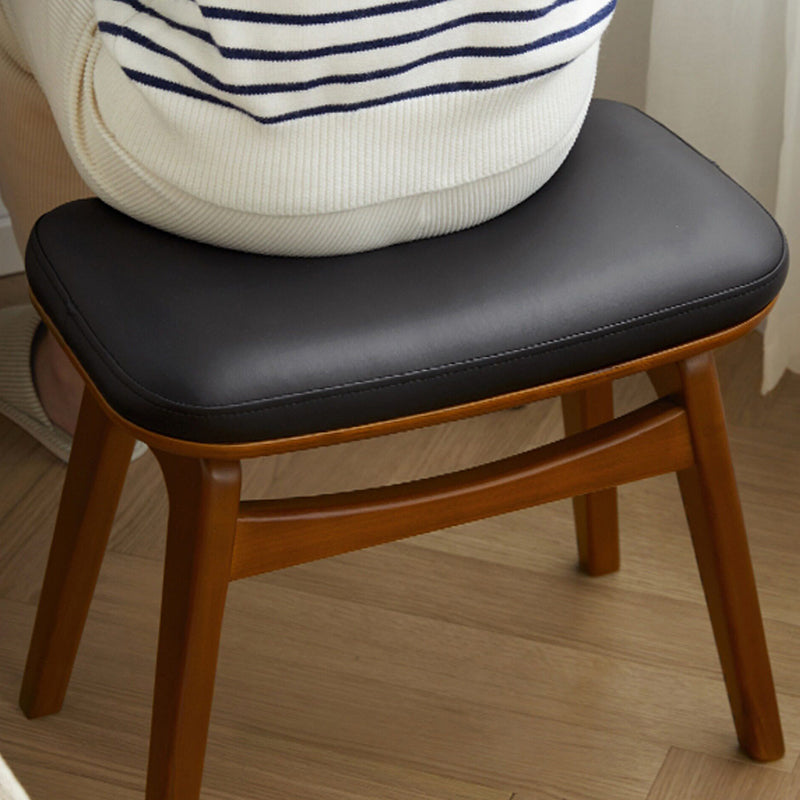 Modern Minimalist Boxwood Vanity Stool — Lightweight Arc-Trapezoid Design, Cushioned with Synthetic Leather Sponge, Backless & Armless for Bedroom