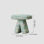 Contemporary Scandinavian Plywood Vanity Stool – Velvet Square-Top, Triangular, Backless & Armless – Upholstered in Chenille, Cotton & Linen for Bedroom