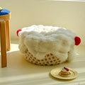 Nordic Modern Sherpa Fabric Faux Rabbit Fur Cartoon Cake Ottoman – Removable & Washable Cover, Low, Backless & Armless for Living Room & Bedroom