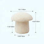 Modern Art Deco Velvet Molded Stool for Kids – Low, Backless Mushroom Seat in Cotton & Metal, Ideal for Entryway & Hallway