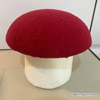 Modern Art Deco Velvet Molded Stool for Kids – Low, Backless Mushroom Seat in Cotton & Metal, Ideal for Entryway & Hallway