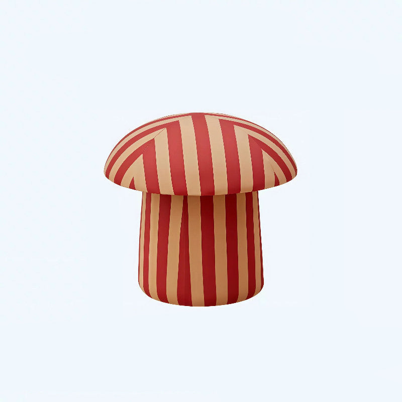 Modern Art Deco Velvet Molded Stool for Kids – Low, Backless Mushroom Seat in Cotton & Metal, Ideal for Entryway & Hallway