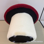 Modern Art Deco Velvet Molded Stool for Kids – Low, Backless Mushroom Seat in Cotton & Metal, Ideal for Entryway & Hallway