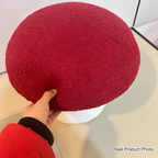 Modern Art Deco Velvet Molded Stool for Kids – Low, Backless Mushroom Seat in Cotton & Metal, Ideal for Entryway & Hallway