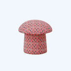 Modern Art Deco Velvet Molded Stool for Kids – Low, Backless Mushroom Seat in Cotton & Metal, Ideal for Entryway & Hallway