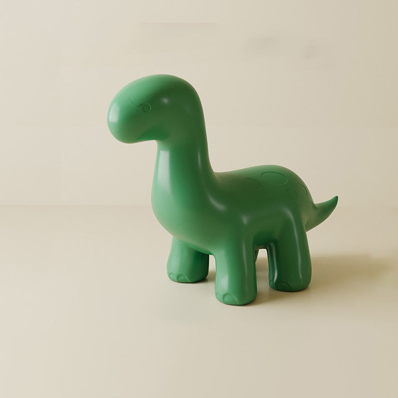 Modern Art Deco Cartoon Dinosaur Kids Stool – Anti-Tip, Low-Profile, Backless & Armless PE Plastic Stool for Entryways & Hallways