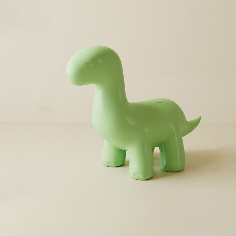 Modern Art Deco Cartoon Dinosaur Kids Stool – Anti-Tip, Low-Profile, Backless & Armless PE Plastic Stool for Entryways & Hallways
