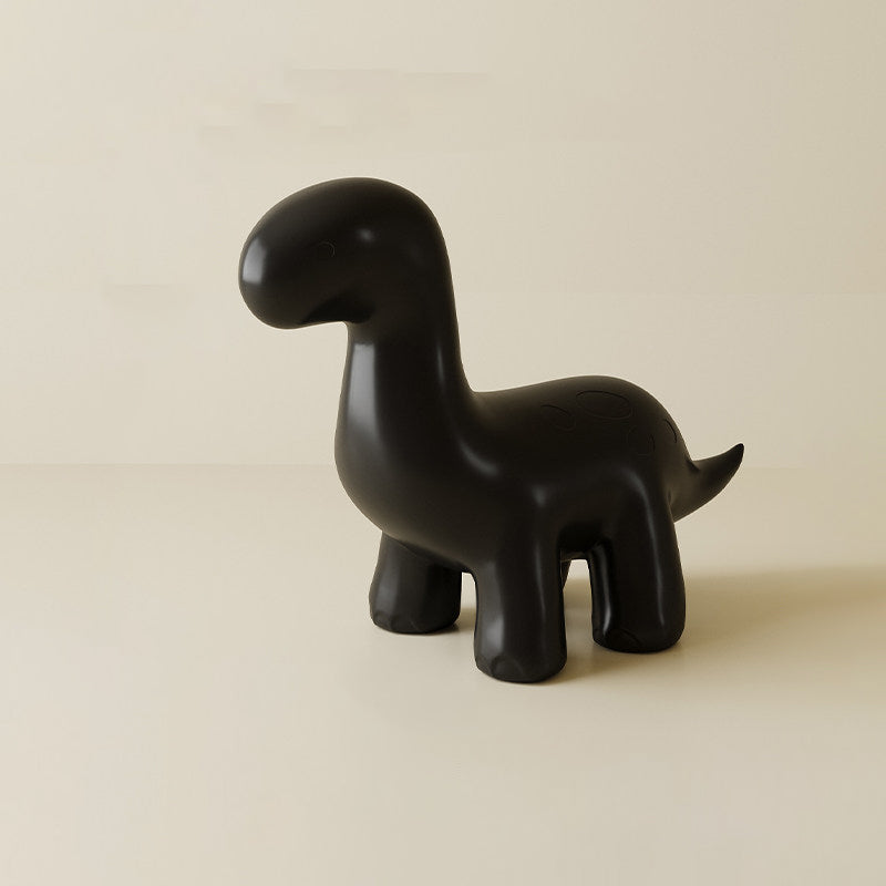 Modern Art Deco Cartoon Dinosaur Kids Stool – Anti-Tip, Low-Profile, Backless & Armless PE Plastic Stool for Entryways & Hallways