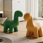 Modern Art Deco Cartoon Dinosaur Kids Stool – Anti-Tip, Low-Profile, Backless & Armless PE Plastic Stool for Entryways & Hallways