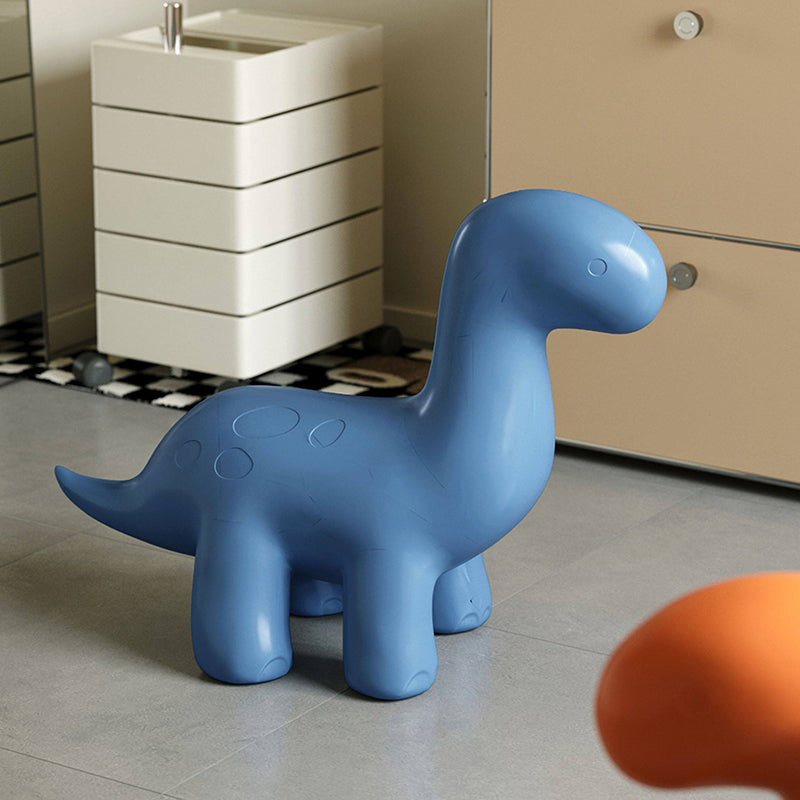 Modern Art Deco Cartoon Dinosaur Kids Stool – Anti-Tip, Low-Profile, Backless & Armless PE Plastic Stool for Entryways & Hallways