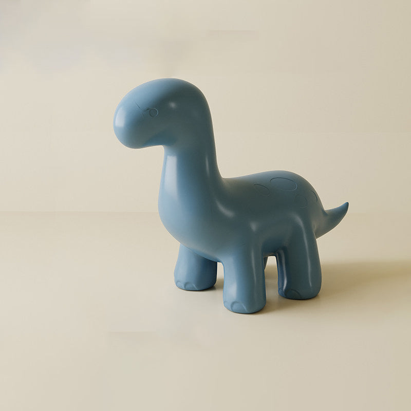Modern Art Deco Cartoon Dinosaur Kids Stool – Anti-Tip, Low-Profile, Backless & Armless PE Plastic Stool for Entryways & Hallways