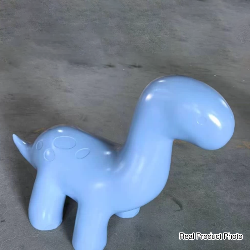 Modern Art Deco Cartoon Dinosaur Kids Stool – Anti-Tip, Low-Profile, Backless & Armless PE Plastic Stool for Entryways & Hallways