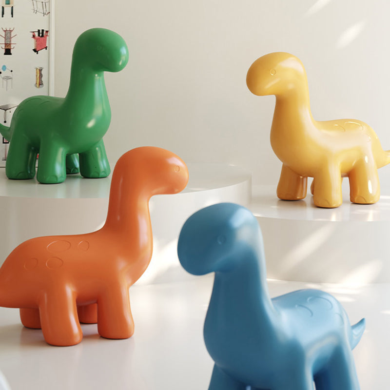 Modern Art Deco Cartoon Dinosaur Kids Stool – Anti-Tip, Low-Profile, Backless & Armless PE Plastic Stool for Entryways & Hallways