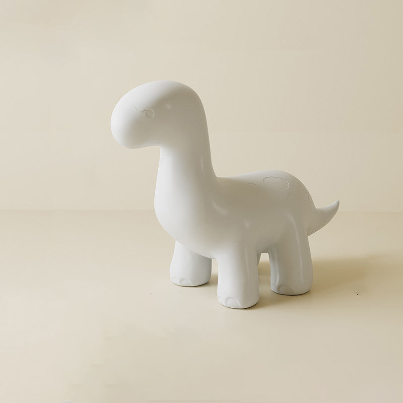 Modern Art Deco Cartoon Dinosaur Kids Stool – Anti-Tip, Low-Profile, Backless & Armless PE Plastic Stool for Entryways & Hallways