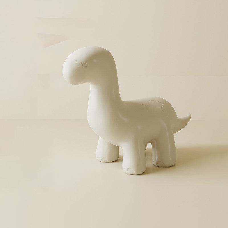 Modern Art Deco Cartoon Dinosaur Kids Stool – Anti-Tip, Low-Profile, Backless & Armless PE Plastic Stool for Entryways & Hallways