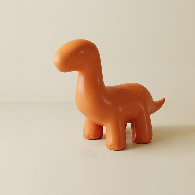 Modern Art Deco Cartoon Dinosaur Kids Stool – Anti-Tip, Low-Profile, Backless & Armless PE Plastic Stool for Entryways & Hallways