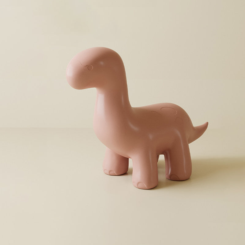 Modern Art Deco Cartoon Dinosaur Kids Stool – Anti-Tip, Low-Profile, Backless & Armless PE Plastic Stool for Entryways & Hallways