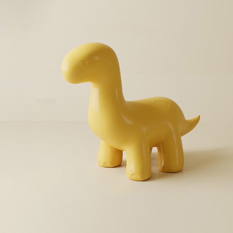 Modern Art Deco Cartoon Dinosaur Kids Stool – Anti-Tip, Low-Profile, Backless & Armless PE Plastic Stool for Entryways & Hallways