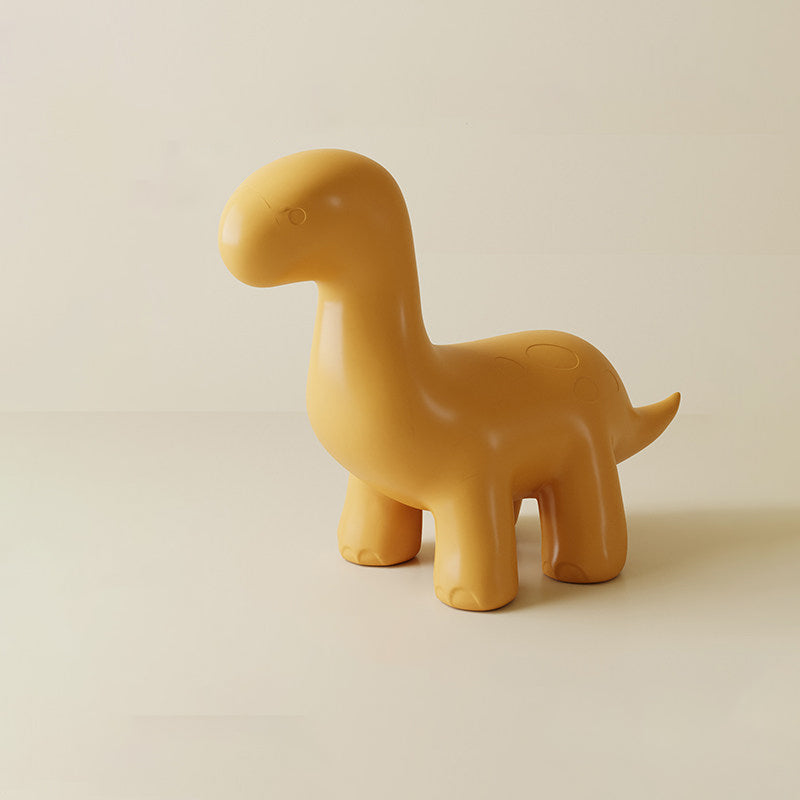 Modern Art Deco Cartoon Dinosaur Kids Stool – Anti-Tip, Low-Profile, Backless & Armless PE Plastic Stool for Entryways & Hallways