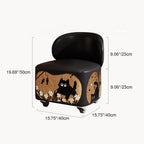 Modern Minimalist Faux Leather & Plywood Low Stool, Rectangular with Curved Edges, Movable and Armless — Ideal for Living Room or Entryway