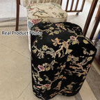 Traditional Chinese Solid Wood Stool with Sponge Chenille Velvet Cushion – Petal-Shaped Low Stool, Backless & Armless for Entryway & Hallway