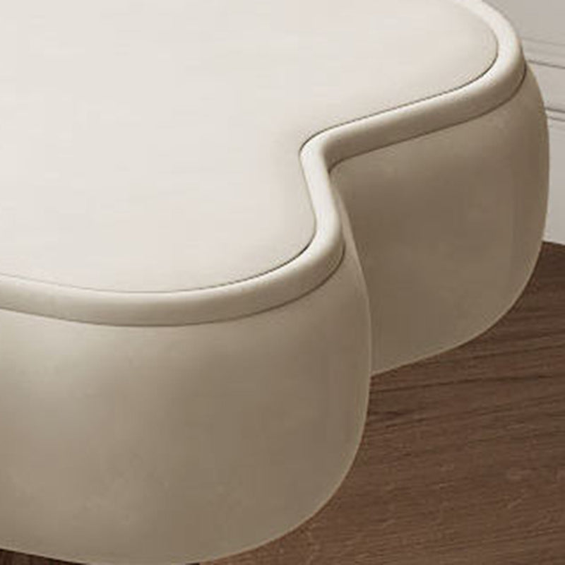 Taburete de Tocador Nórdico Contemporáneo de Madera Maciza – Tapizado de Terciopelo, Esponja Acolchada, con Forma de Pétalo, Giratorio 360°, sin Respaldo ni Brazos, para Dormitorio