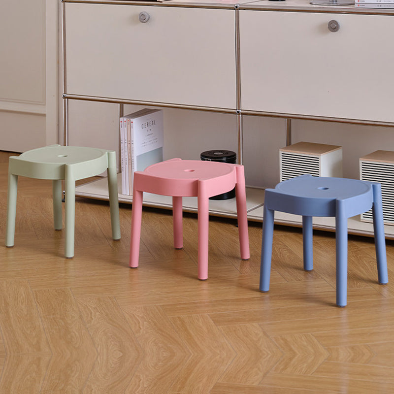 Modern Minimalist Round PP Plastic Stool – Lightweight, Stackable, Backless & Armless for Living Room & Entryway