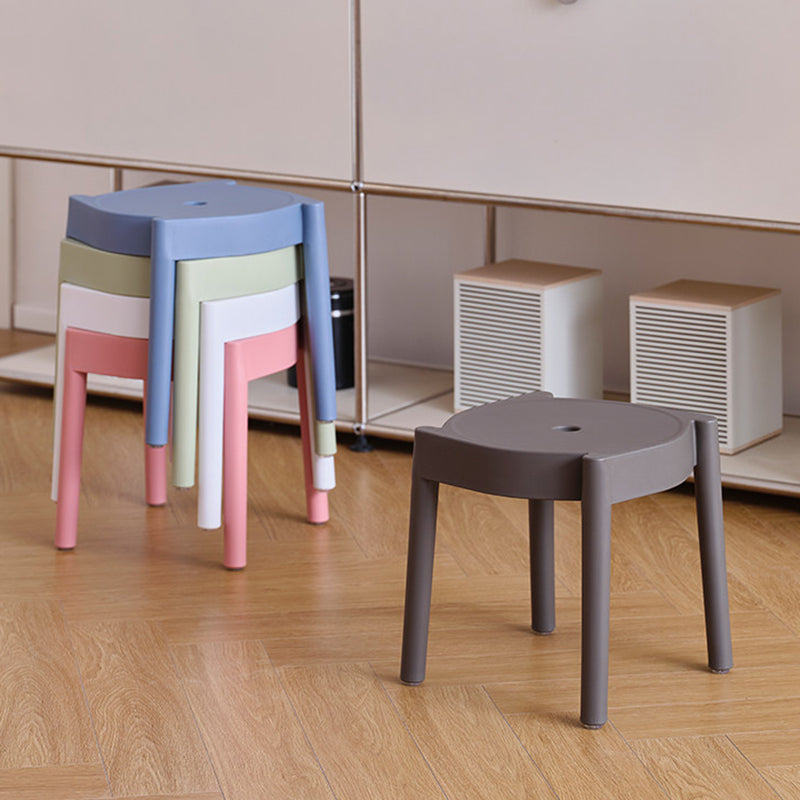 Modern Minimalist Round PP Plastic Stool – Lightweight, Stackable, Backless & Armless for Living Room & Entryway