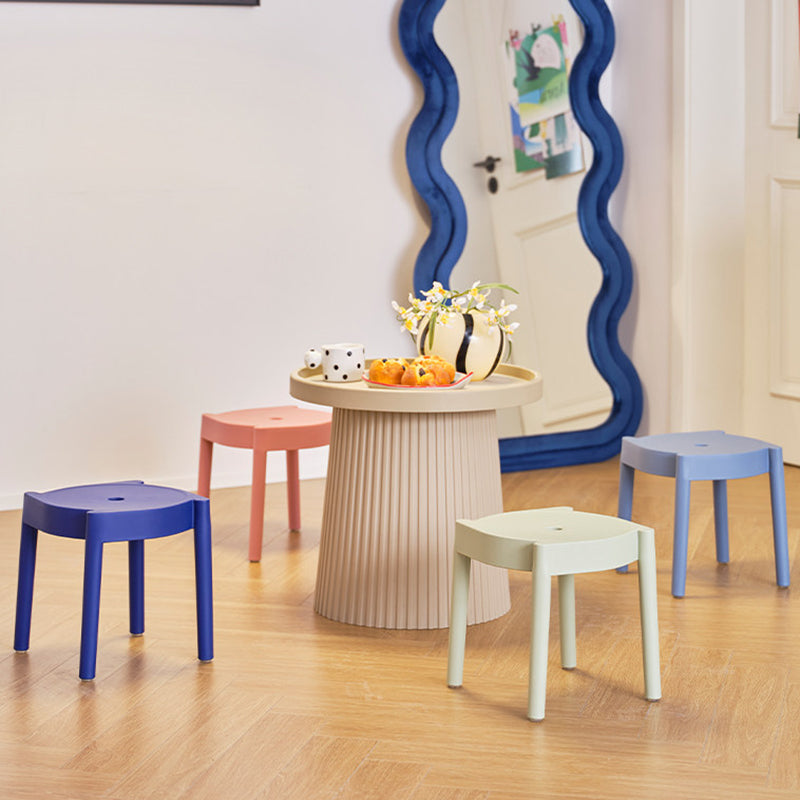 Modern Minimalist Round PP Plastic Stool – Lightweight, Stackable, Backless & Armless for Living Room & Entryway